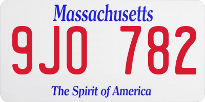 MA license plate 9JO782