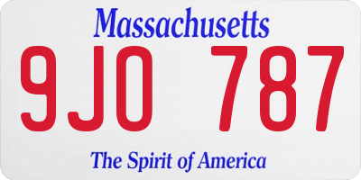 MA license plate 9JO787