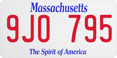 MA license plate 9JO795