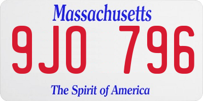 MA license plate 9JO796