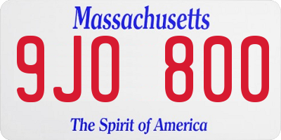 MA license plate 9JO800