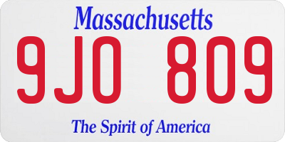 MA license plate 9JO809