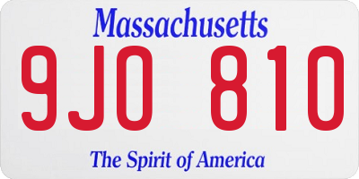 MA license plate 9JO810