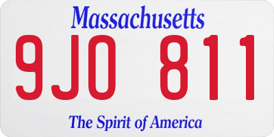 MA license plate 9JO811