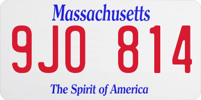 MA license plate 9JO814