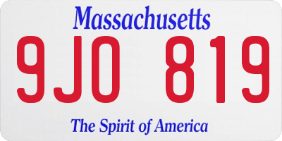 MA license plate 9JO819