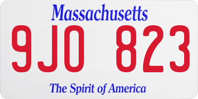 MA license plate 9JO823