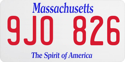 MA license plate 9JO826