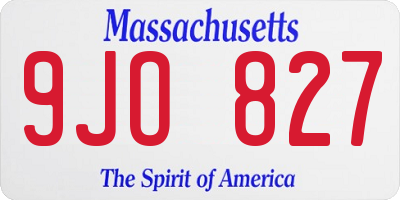 MA license plate 9JO827