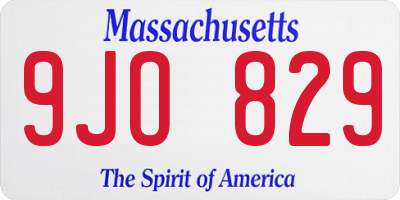MA license plate 9JO829