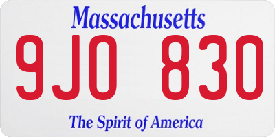 MA license plate 9JO830