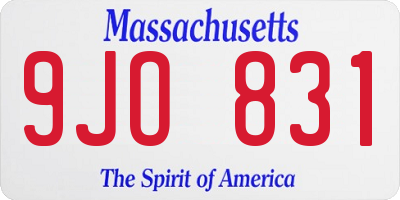MA license plate 9JO831