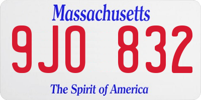 MA license plate 9JO832
