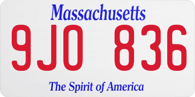 MA license plate 9JO836