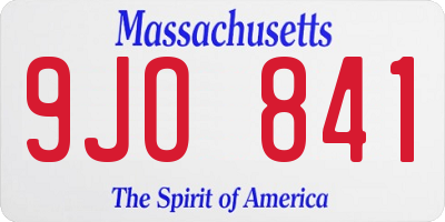MA license plate 9JO841