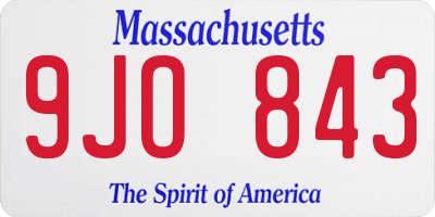 MA license plate 9JO843