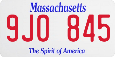 MA license plate 9JO845