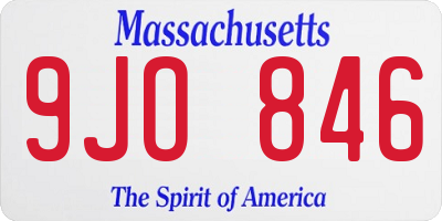 MA license plate 9JO846