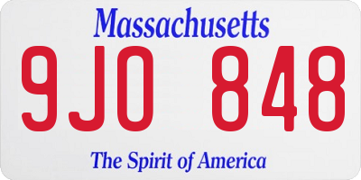 MA license plate 9JO848
