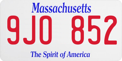 MA license plate 9JO852