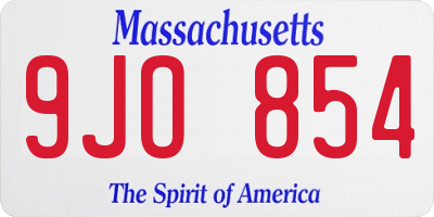 MA license plate 9JO854