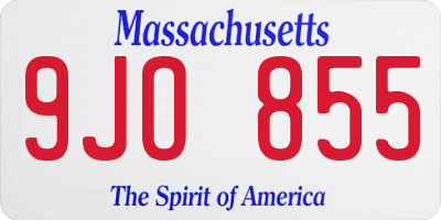 MA license plate 9JO855