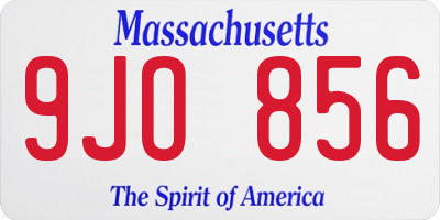 MA license plate 9JO856