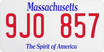 MA license plate 9JO857