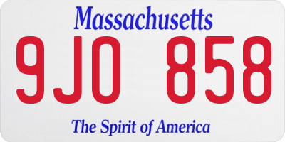 MA license plate 9JO858
