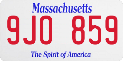 MA license plate 9JO859
