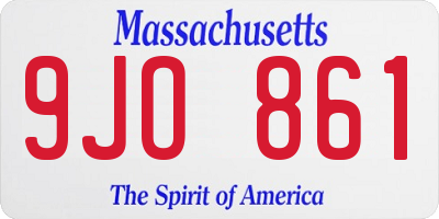 MA license plate 9JO861
