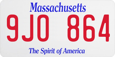 MA license plate 9JO864
