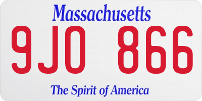 MA license plate 9JO866