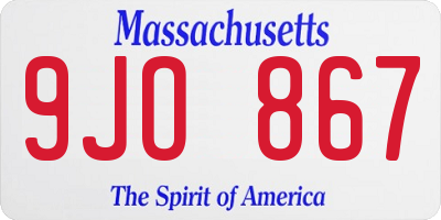 MA license plate 9JO867