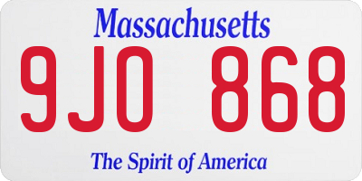 MA license plate 9JO868
