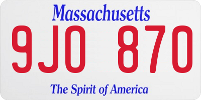 MA license plate 9JO870
