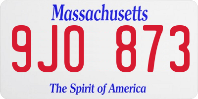 MA license plate 9JO873