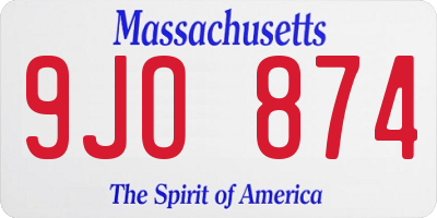 MA license plate 9JO874