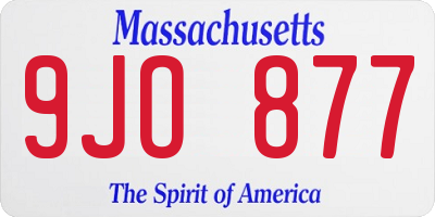 MA license plate 9JO877