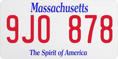 MA license plate 9JO878