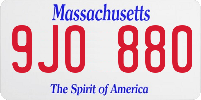 MA license plate 9JO880