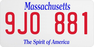 MA license plate 9JO881