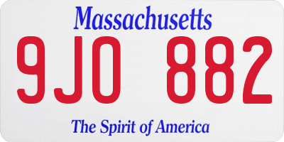 MA license plate 9JO882