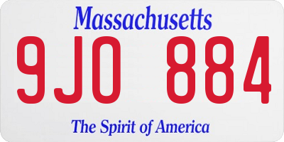 MA license plate 9JO884