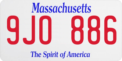 MA license plate 9JO886
