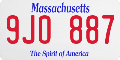 MA license plate 9JO887