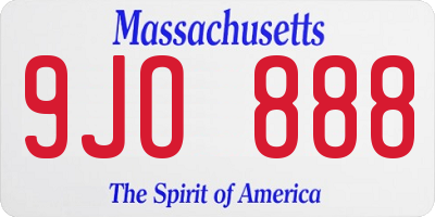 MA license plate 9JO888