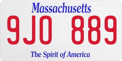 MA license plate 9JO889