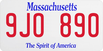 MA license plate 9JO890