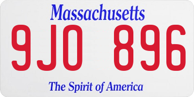 MA license plate 9JO896